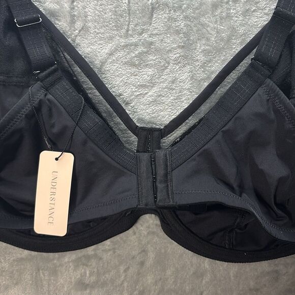 NWT New Understance Black Lace Sheer Salma Flexwire Full Coverage Bra Size 46G - Picture 9 of 9